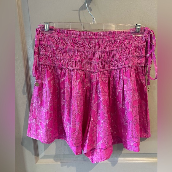 Milly Cabana Wendy Lurex Jacquard Skort Pink Size M NWT - Picture 2 of 9